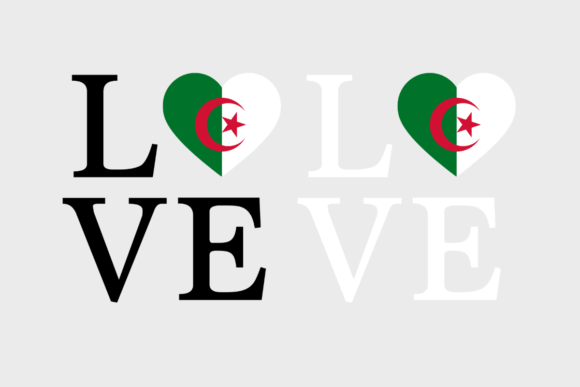 Algeria Flag, Love Algeria SVG PNG