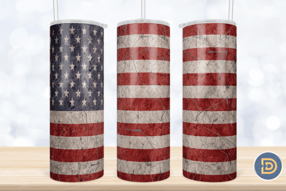 American Flag Crack 20Oz Tumbler Wrap: Graphics & Crafts for Bold Design