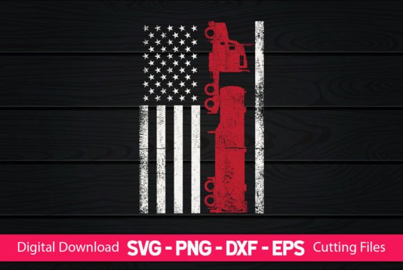 American Flag Truck Driver Trucker Gift Graphics & Crafts