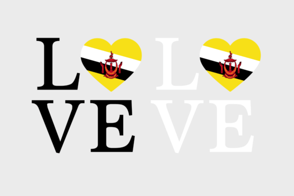 Brunei Flag, Love Brunei, SVG PNG