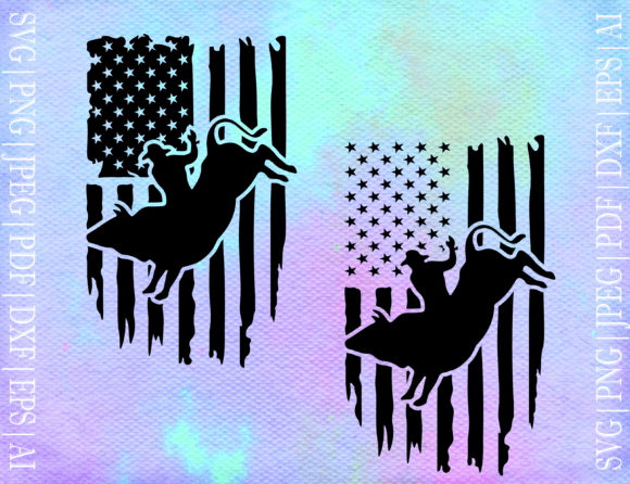 Bull Riding Flag Svg: Graphics and Crafts for Digital Sellers