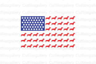 Dachshund Dog American Flag Cut Files