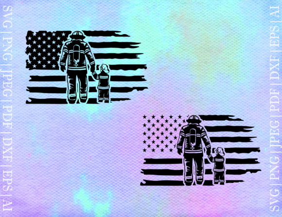 Firefighter Dad Son Flag SVG: Graphics and Crafts in Action