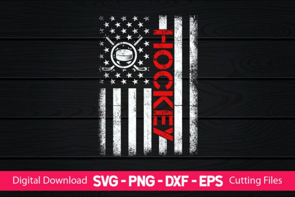 Hockey American Flag Graphics & Crafts