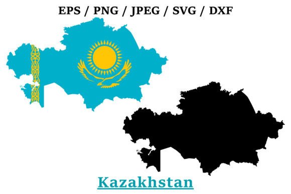 Kazakhstan National Flag Map Design: Graphics and Crafts for Real Publishing