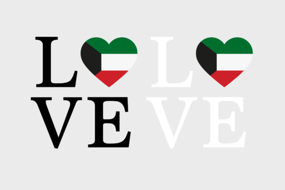 Kuwait Flag, Love Kuwait, SVG PNG