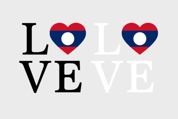 Laos Flag, Love Laos, SVG PNG
