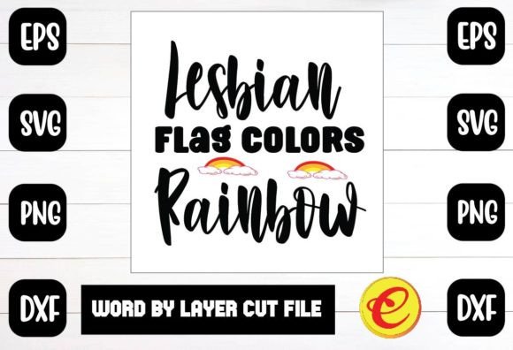 Lesbian Flag Colors Rainbow Graphics and Crafts