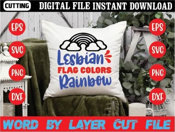 Lesbian Flag Colors Rainbow Svg Graphics and Crafts
