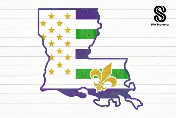 Louisiana Mardi Gras American Flag Graphics