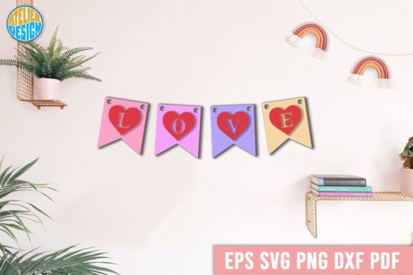 Love Flag Laser Cut Svg