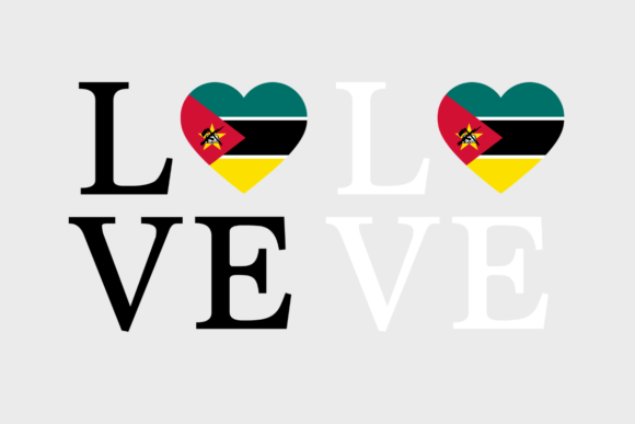 Mozambique Flag, Love Mozambique SVG PNG