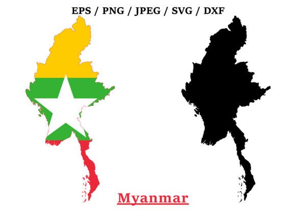 Myanmar National Flag Map Design: Graphics and Crafts for Digital Sellers
