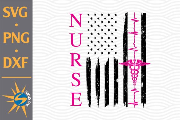 Nurse US Flag Graphics and Crafts