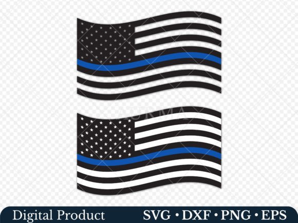 Police US Flag Svg, Graphics & Crafts