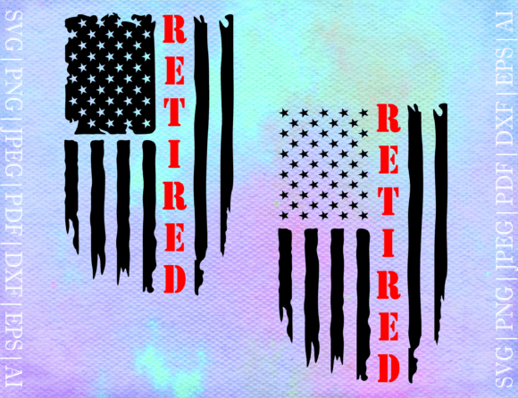 Retired Flag SVG for Crafts and Graphics