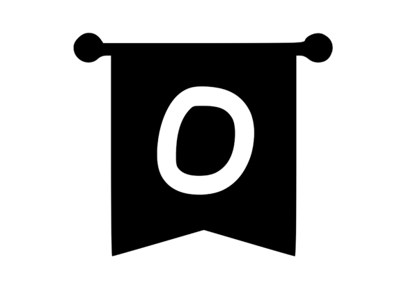 Royal Flag Banner with Playful Mono O