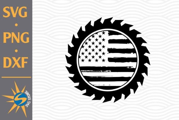 Saw Blade US Flag: A Bold Embroidery Choice