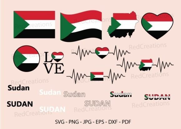 Sudan Flag Bundle: Graphics and Crafts