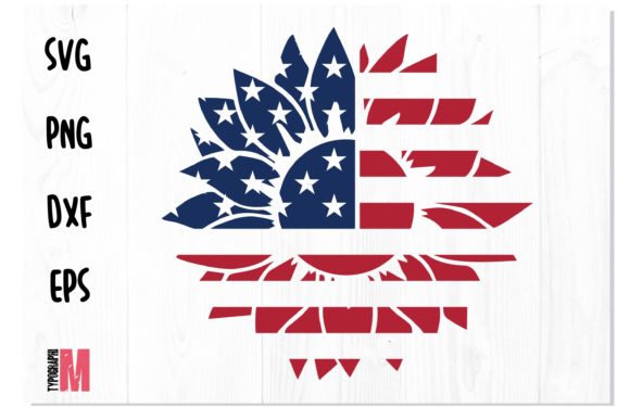 Sunflower USA Flag: Graphics for Crafts and Small Business Branding