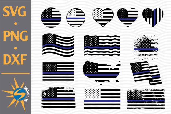 Thin Blue Line American Flag Graphics and Crafts