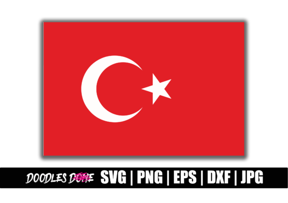 Turkey Flag SVG for Graphics and Crafts