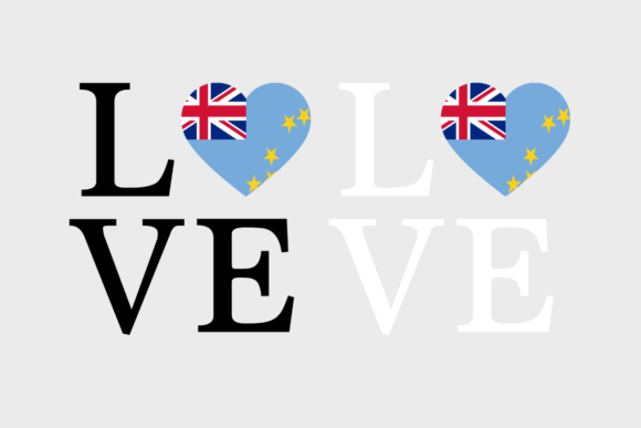 Tuvalu Flag, Love Tuvalu SVG PNG